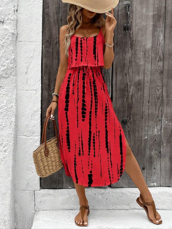 BLYTE™ - All-Over Print Tie-Front Cami Dress for Summer Vibes