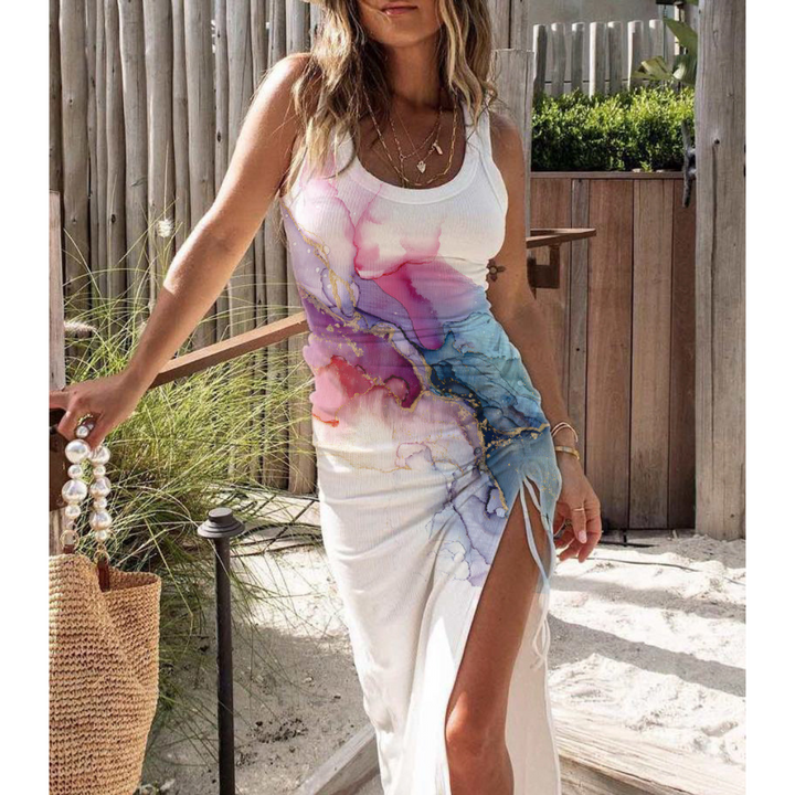 EVELYNA™ - Chic Ribbed Slit Bodycon Dress