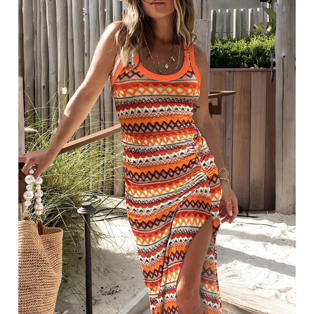 EVELYNA™ - Chic Ribbed Slit Bodycon Dress