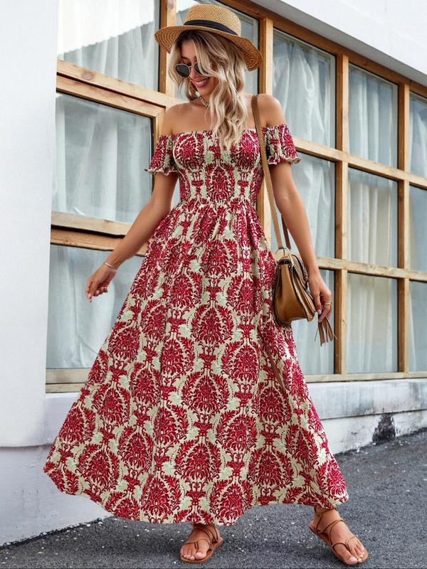 CHARMIE™ - Women's Split Thigh A-Line Floral Summer Dress