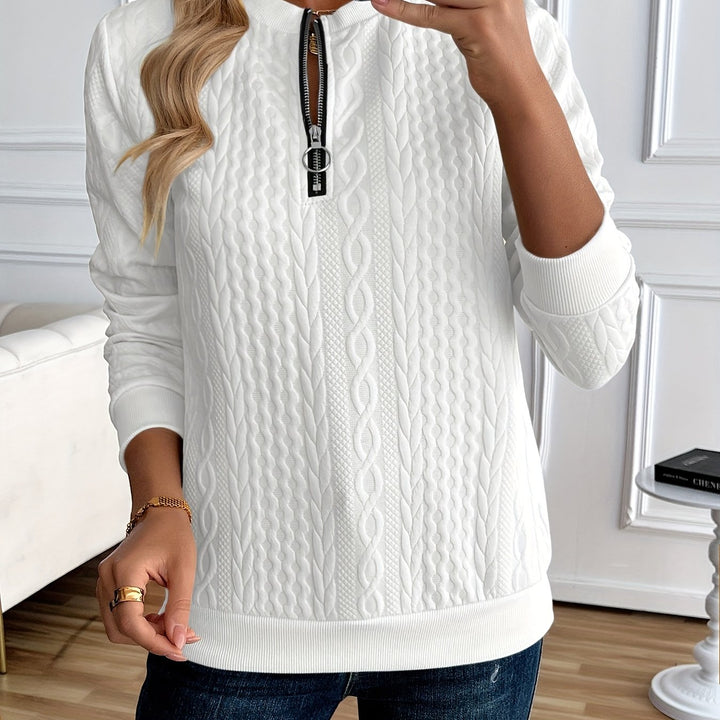 Elsa – Chic Half-Zip Pullover Sweatshirt in Solid Color
