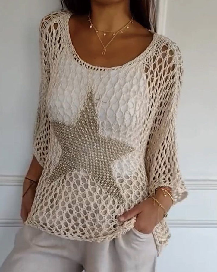 SALOE - Chic Crochet Knit Top