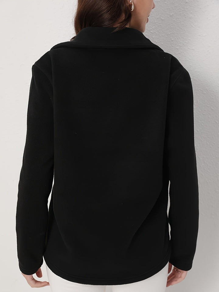 Elise – Casual Pink Fleece Zip-Up Jacket for Fall/Winter