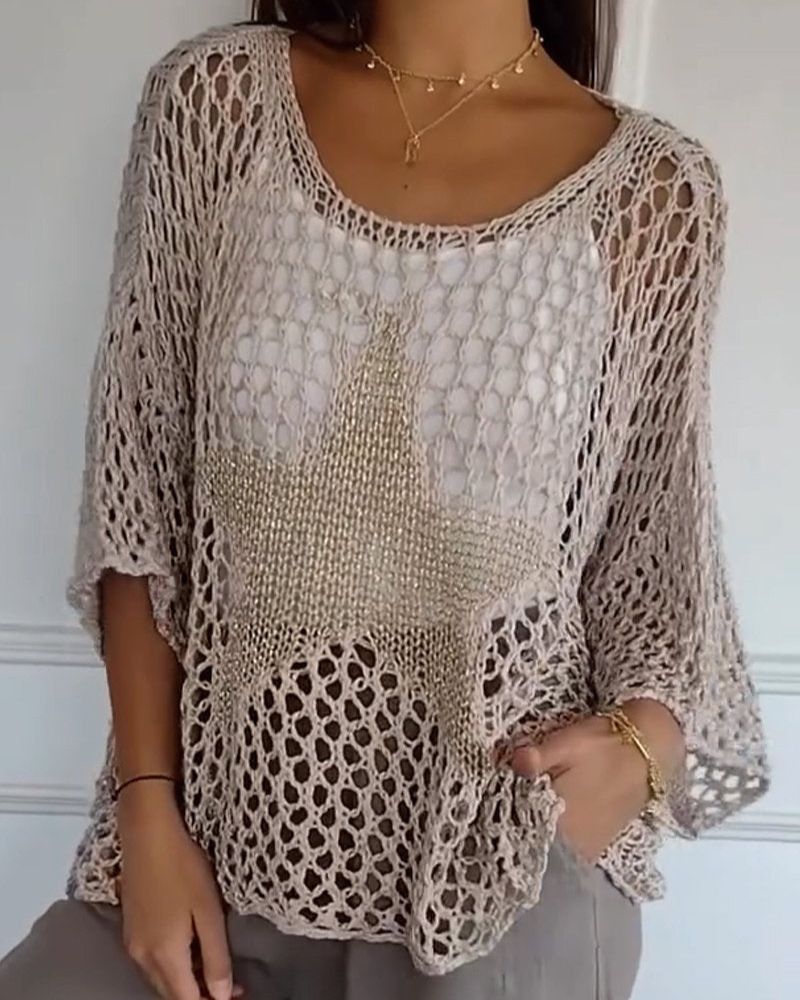 SALOE - Chic Crochet Knit Top