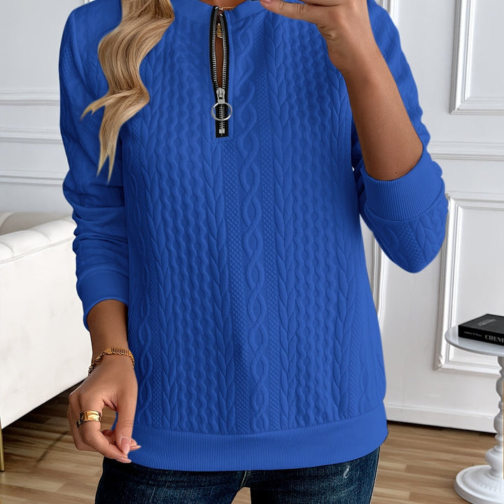 Elsa – Chic Half-Zip Pullover Sweatshirt in Solid Color
