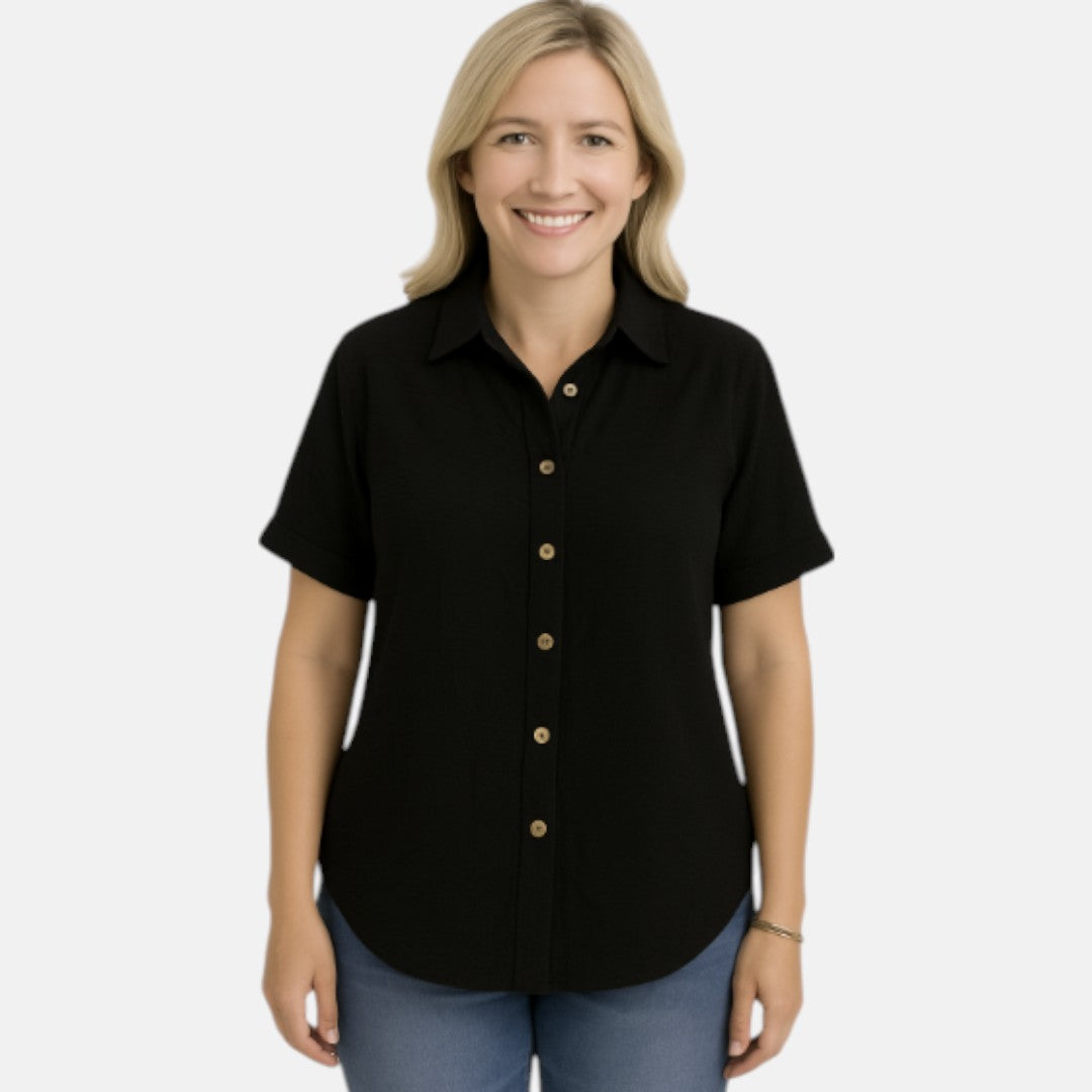 Solveig™ – Linen shirt with buttons