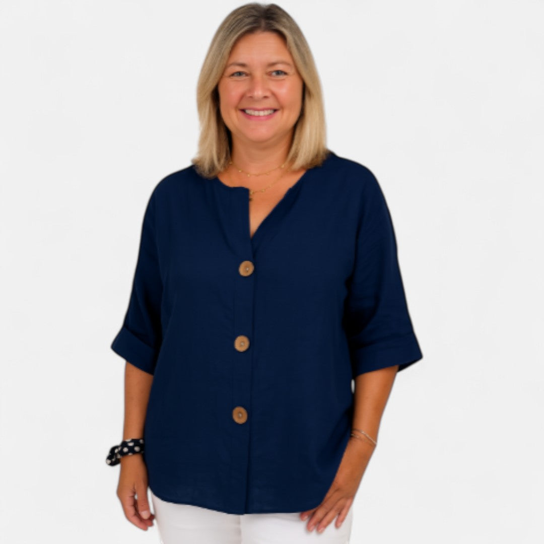 Zhilan™ – Comfortable loose-fit linen blouse