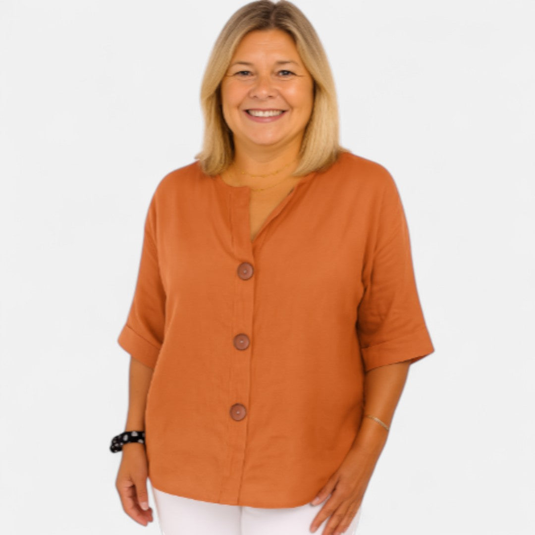 Zhilan™ – Comfortable loose-fit linen blouse
