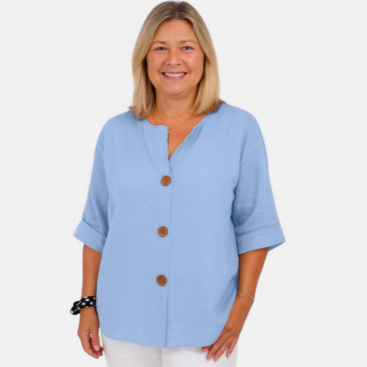 Zhilan™ – Comfortable loose-fit linen blouse